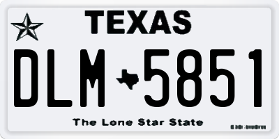 TX license plate DLM5851