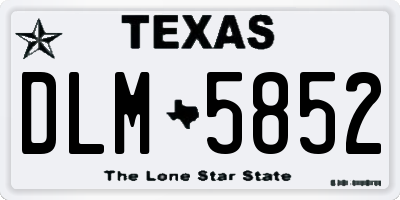 TX license plate DLM5852