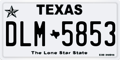 TX license plate DLM5853