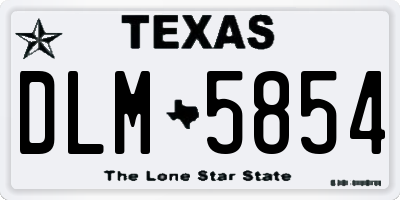 TX license plate DLM5854