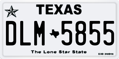 TX license plate DLM5855