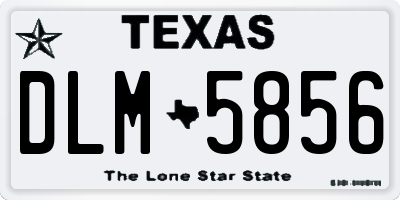 TX license plate DLM5856