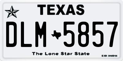 TX license plate DLM5857