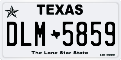 TX license plate DLM5859