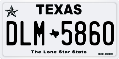 TX license plate DLM5860