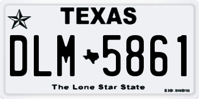 TX license plate DLM5861