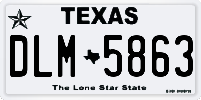 TX license plate DLM5863