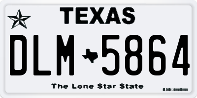 TX license plate DLM5864