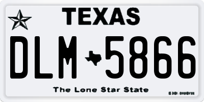 TX license plate DLM5866