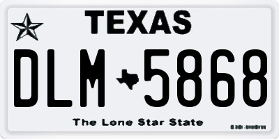 TX license plate DLM5868