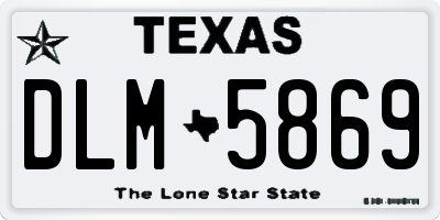 TX license plate DLM5869