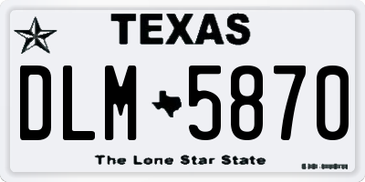 TX license plate DLM5870