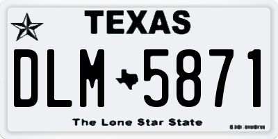 TX license plate DLM5871