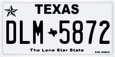 TX license plate DLM5872