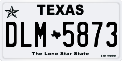 TX license plate DLM5873