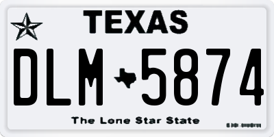 TX license plate DLM5874