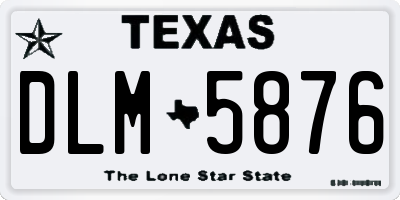 TX license plate DLM5876
