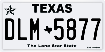 TX license plate DLM5877