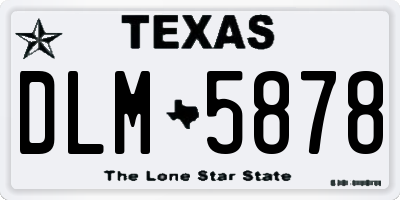 TX license plate DLM5878