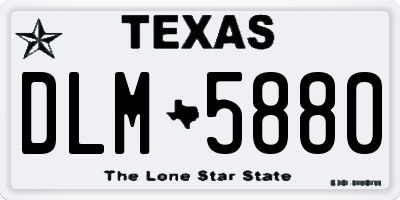 TX license plate DLM5880