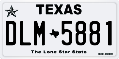 TX license plate DLM5881