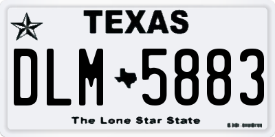 TX license plate DLM5883