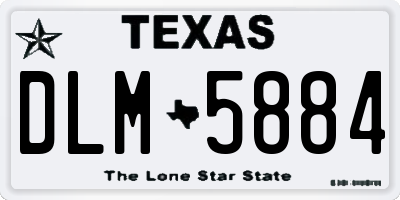 TX license plate DLM5884
