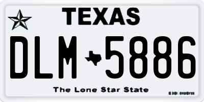 TX license plate DLM5886