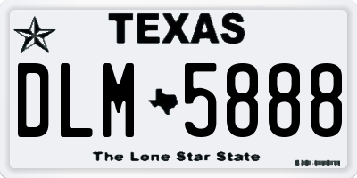 TX license plate DLM5888