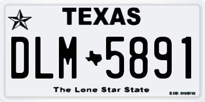 TX license plate DLM5891