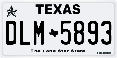 TX license plate DLM5893