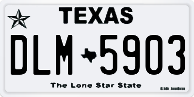 TX license plate DLM5903