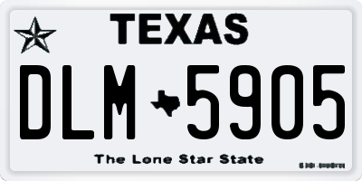 TX license plate DLM5905