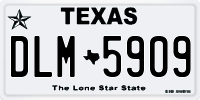TX license plate DLM5909