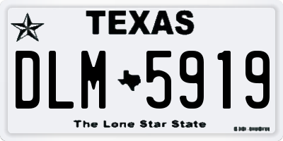 TX license plate DLM5919