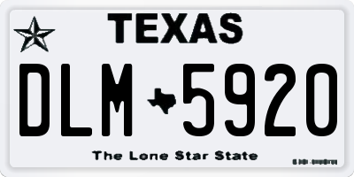 TX license plate DLM5920