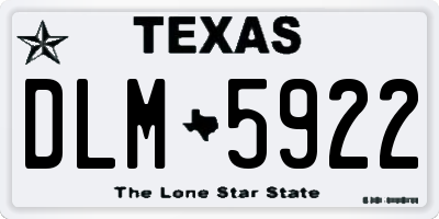 TX license plate DLM5922