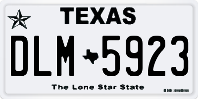 TX license plate DLM5923