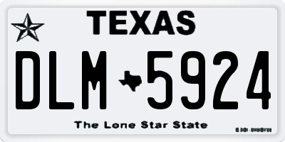 TX license plate DLM5924
