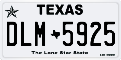 TX license plate DLM5925