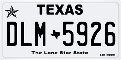 TX license plate DLM5926