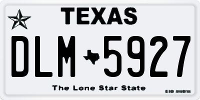 TX license plate DLM5927