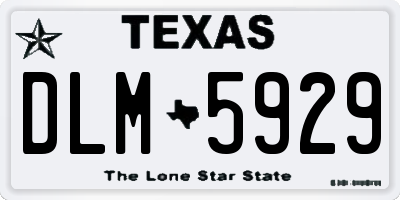 TX license plate DLM5929