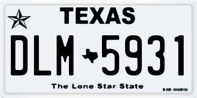 TX license plate DLM5931