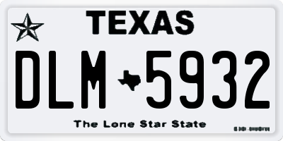 TX license plate DLM5932