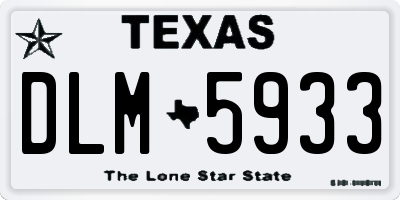 TX license plate DLM5933