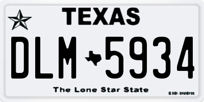 TX license plate DLM5934