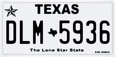 TX license plate DLM5936