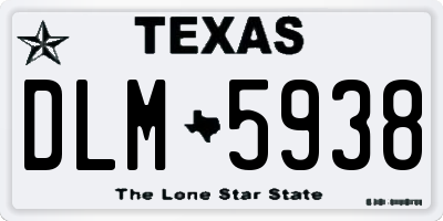 TX license plate DLM5938