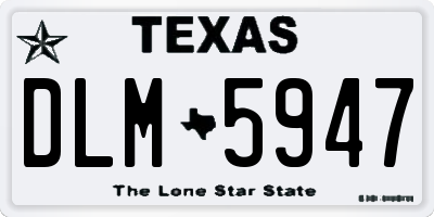 TX license plate DLM5947